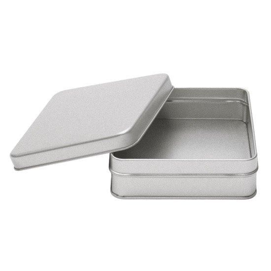 Candy缶 スクエア缶 サテンシルバー 60個入【直送品：Z-C】,Candy缶 