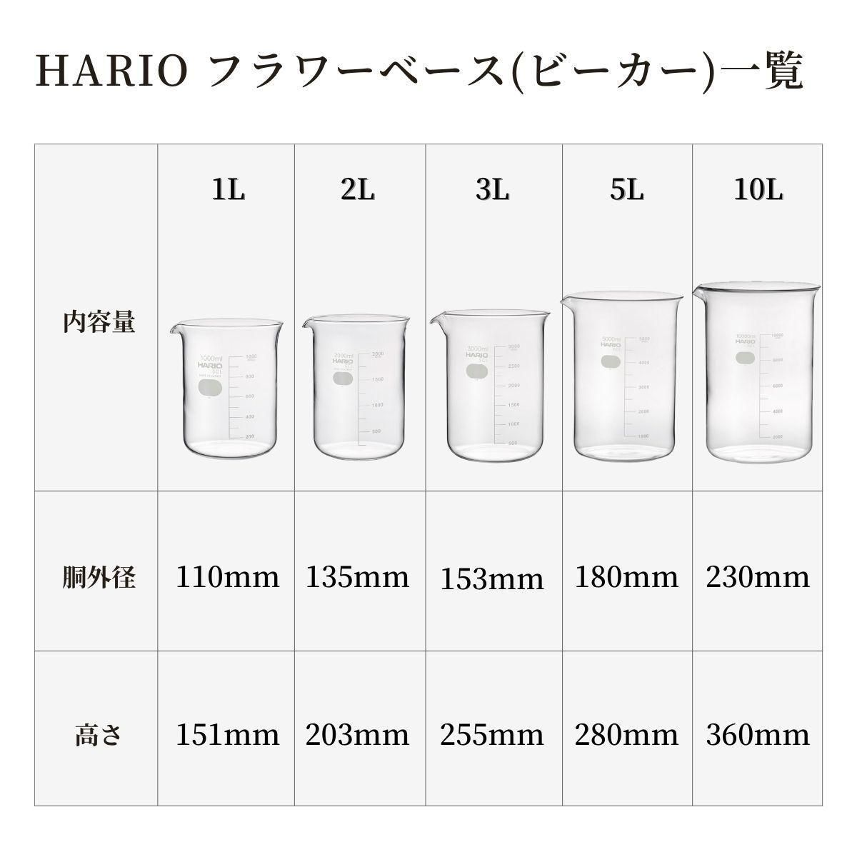 HARIO フラワーベース 10L ／ ビーカー - RIKEI-ZAKKA～理系雑貨のある
