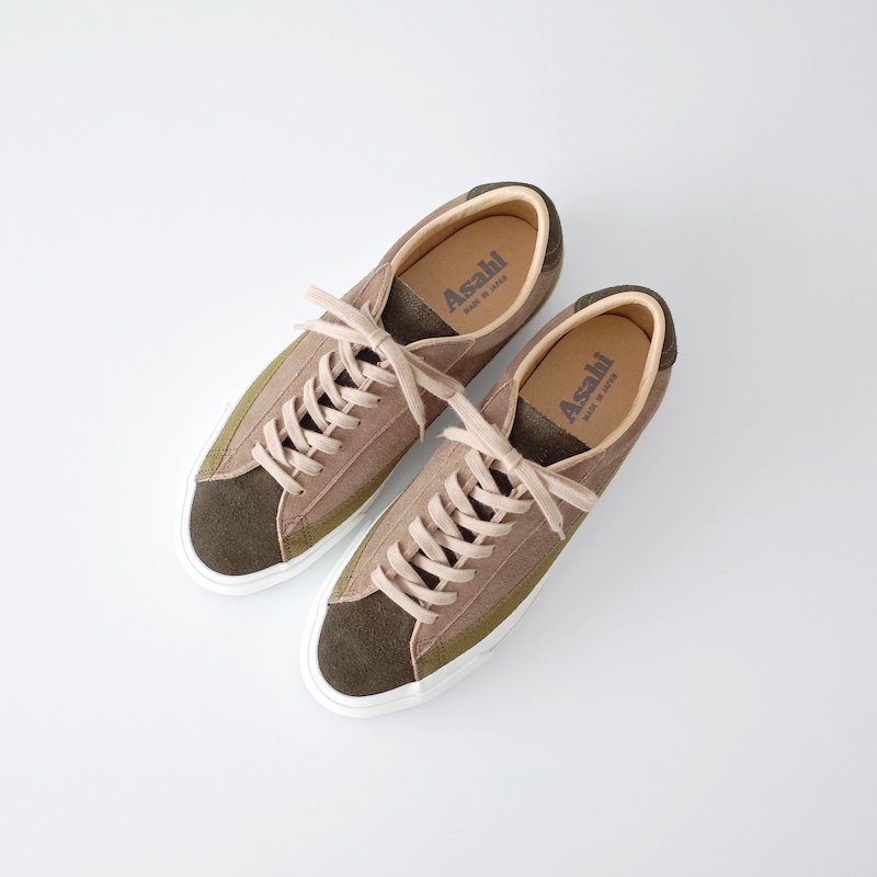 ASAHI アサヒ BELTED ベルテッド LOW SUEDE OLIVE / TAUPE