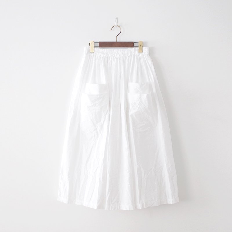 homspun バルキーシーチング ダブルポケットギャザースカート ホワイト