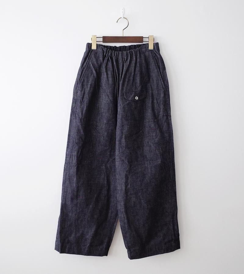 ゴーシュ セルベッジデニム ワイドパンツ ネイビー