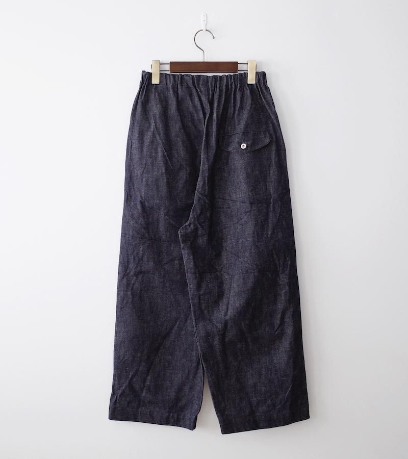 ゴーシュ セルベッジデニム ワイドパンツ ネイビー