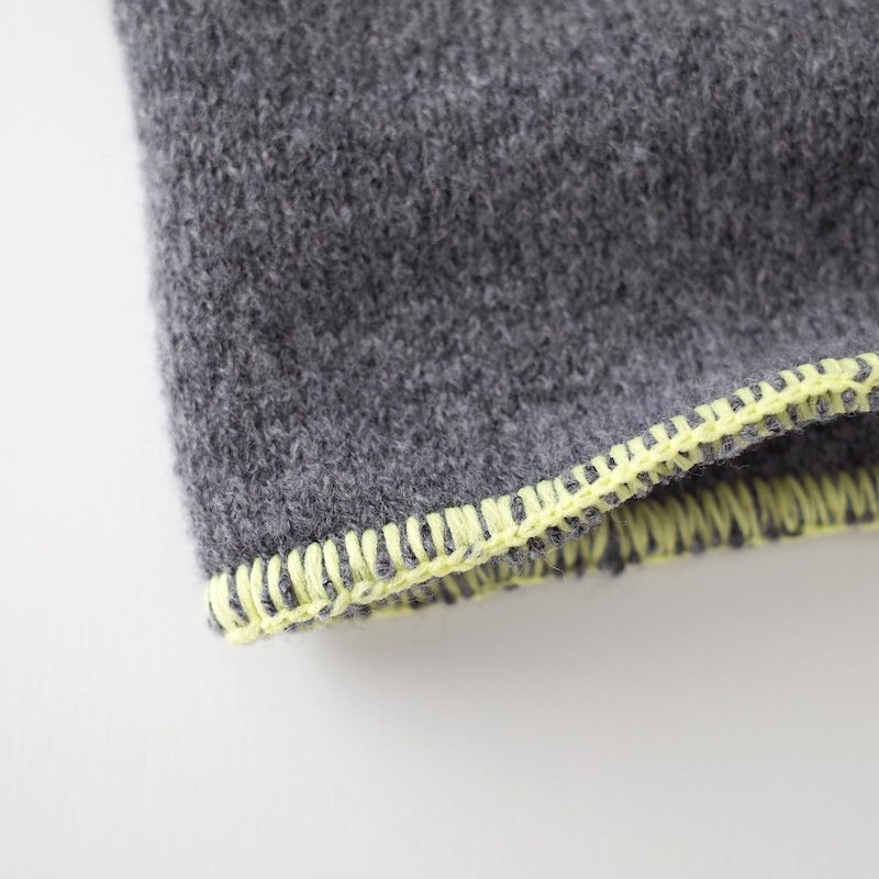 TEMBEA Neck Warmer Wool Mid Gray / Lemon