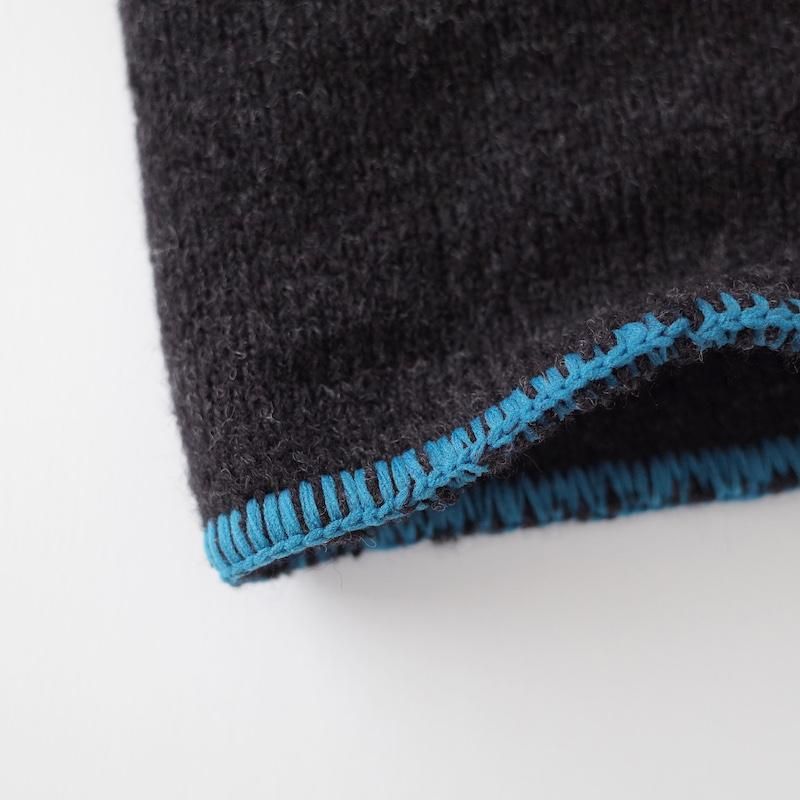 TEMBEA Neck Warmer Wool Charcoal / Rain Blue