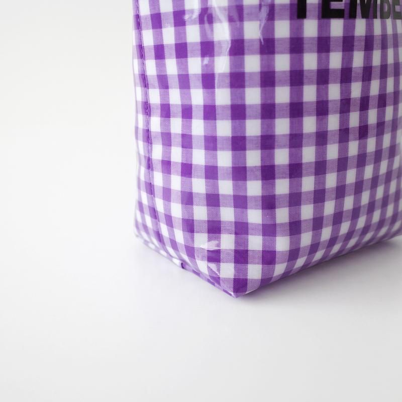 TEMBEA ƥ٥ Baguette Tote Mini PVC Coating Gingham Purple