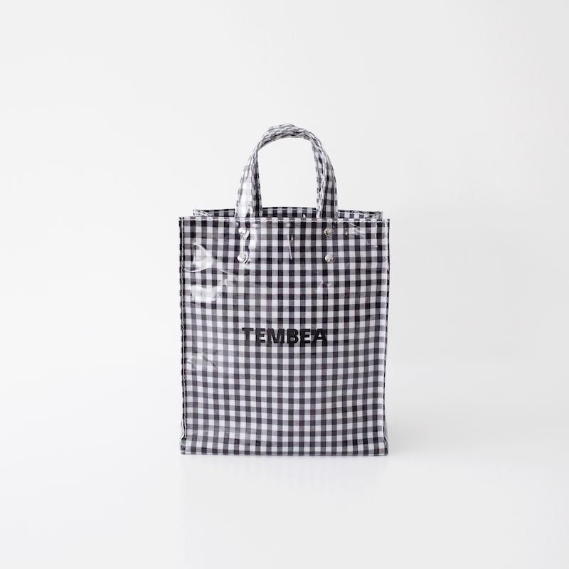 TEMBEA Paper Tote Small PVC Coating - Gingham Black TEMBEA Paper Tote Small PVC Coating - Gingham Black