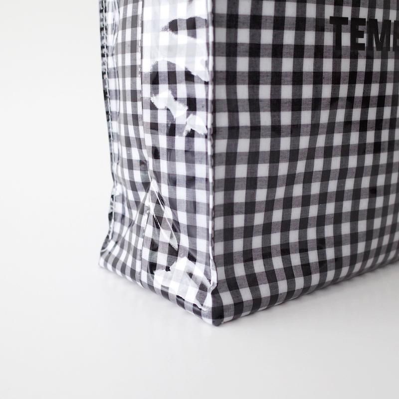 TEMBEA Paper Tote Small PVC Coating - Gingham Black