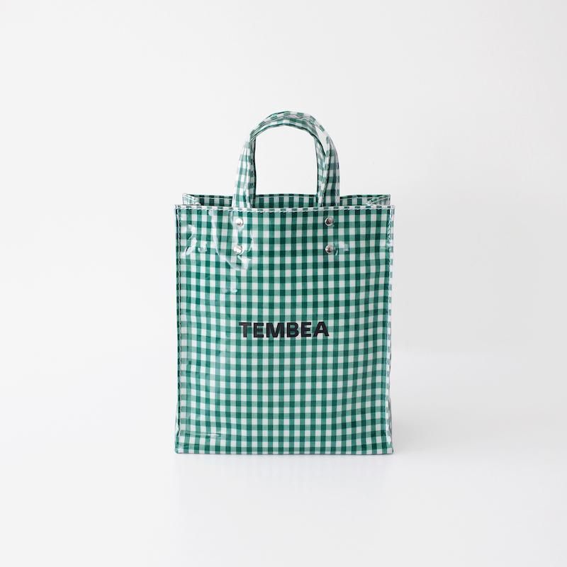 TEMBEA ƥ٥ Paper Tote Small PVC Coating Gingham Green