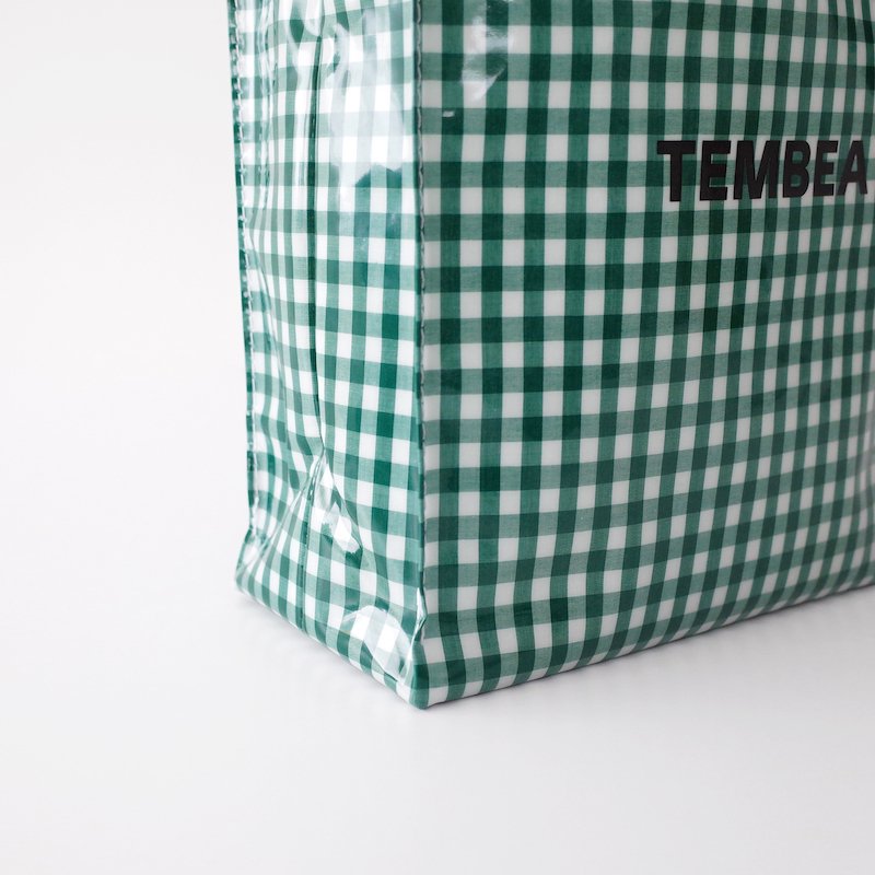TEMBEA ƥ٥ Paper Tote Small PVC Coating Gingham Green