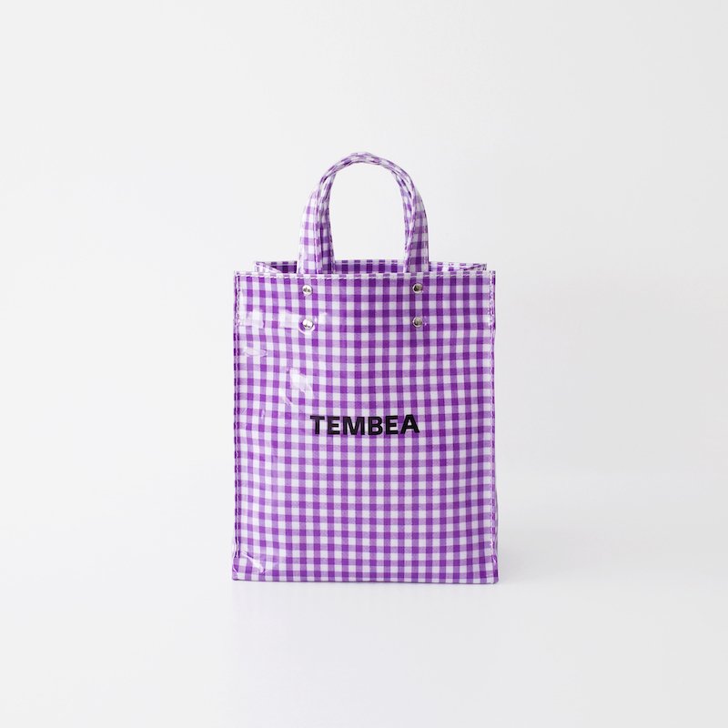 TEMBEA ƥ٥ Paper Tote Small PVC Coating Gingham Purple
