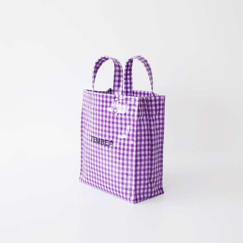 TEMBEA ƥ٥ Paper Tote Small PVC Coating Gingham Purple