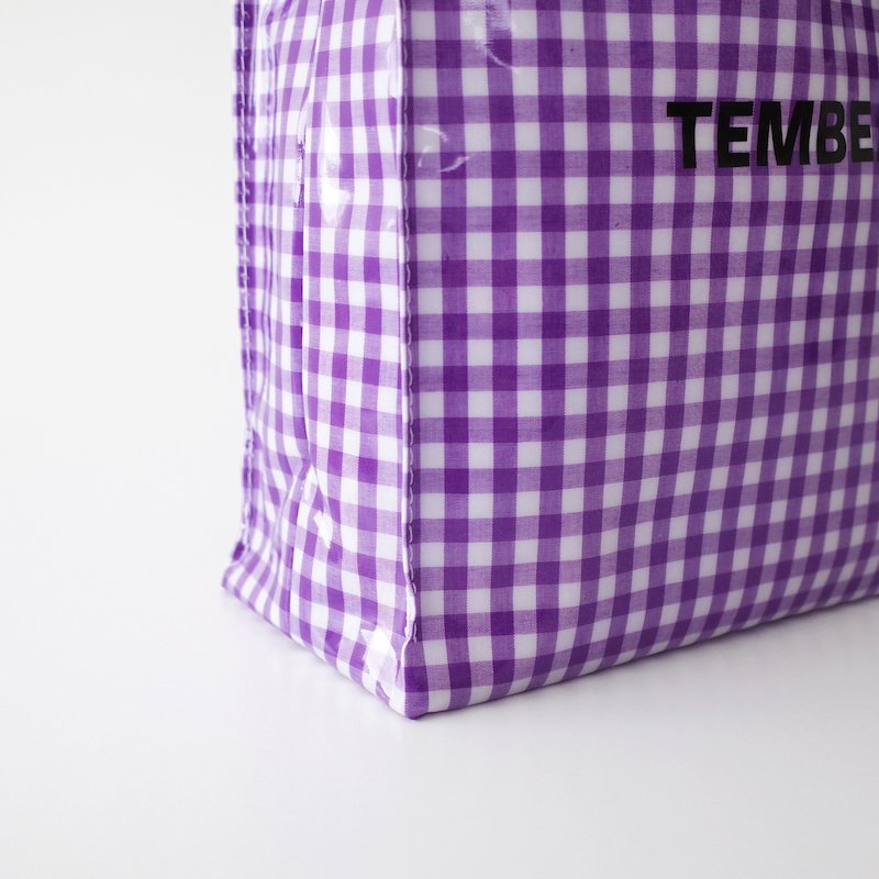 TEMBEA ƥ٥ Paper Tote Small PVC Coating Gingham Purple
