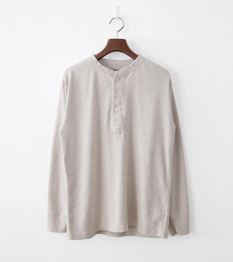 Two Moon No.20298 Rib Knit Henley Neck Shirts Oatmeal