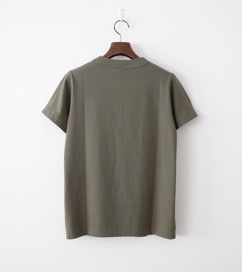 homspun ホームスパン 30/-天竺 半袖Tシャツ カーキ