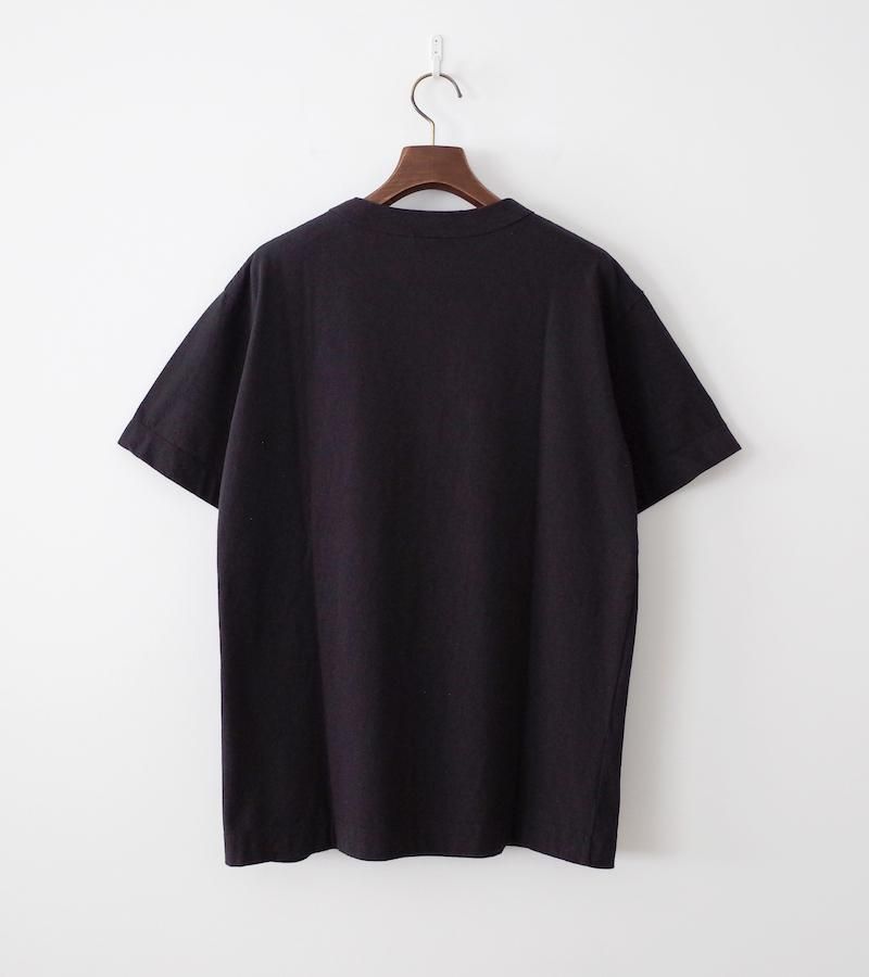 homspun 天竺半袖Tシャツ ブラック メンズ