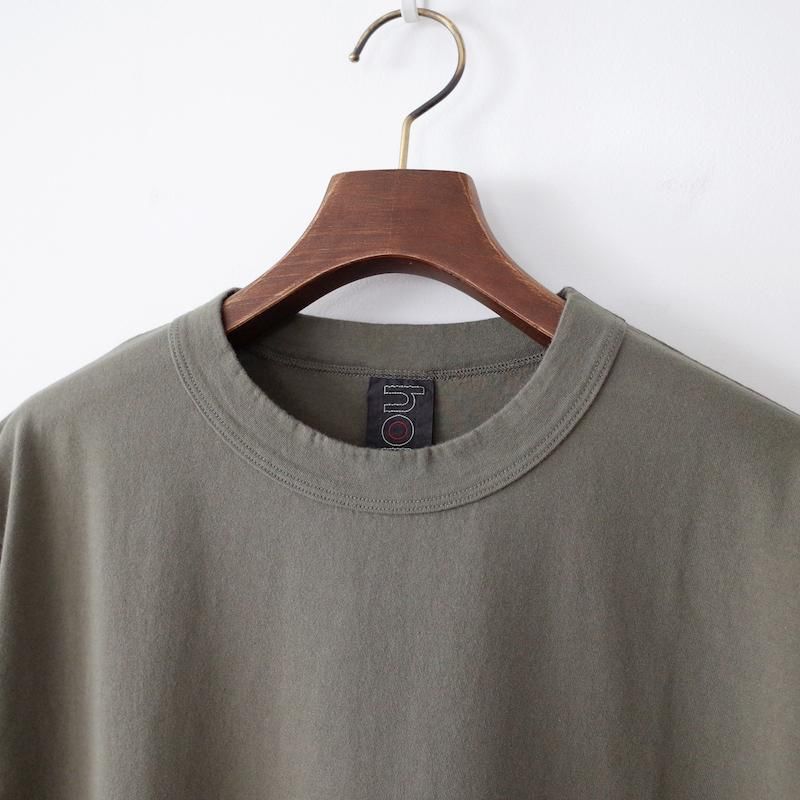 homspun ホームスパン 30/-天竺 半袖Tシャツ カーキ メンズ
