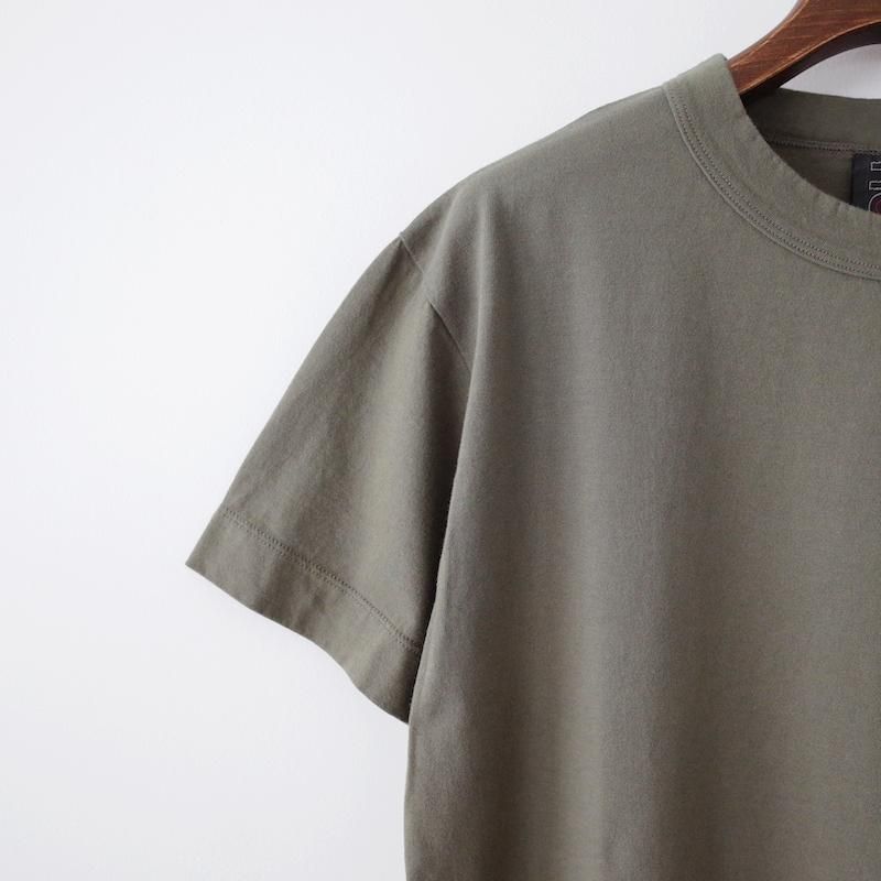 homspun ホームスパン 30/-天竺 半袖Tシャツ カーキ メンズ