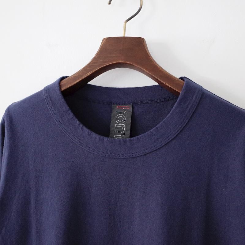 homspun ホームスパン 天竺七分袖Tシャツ ネイビー