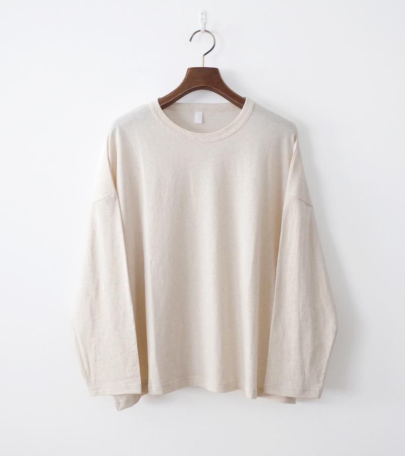homspun ホームスパン コットンリネン天竺 長袖Tシャツ 生成