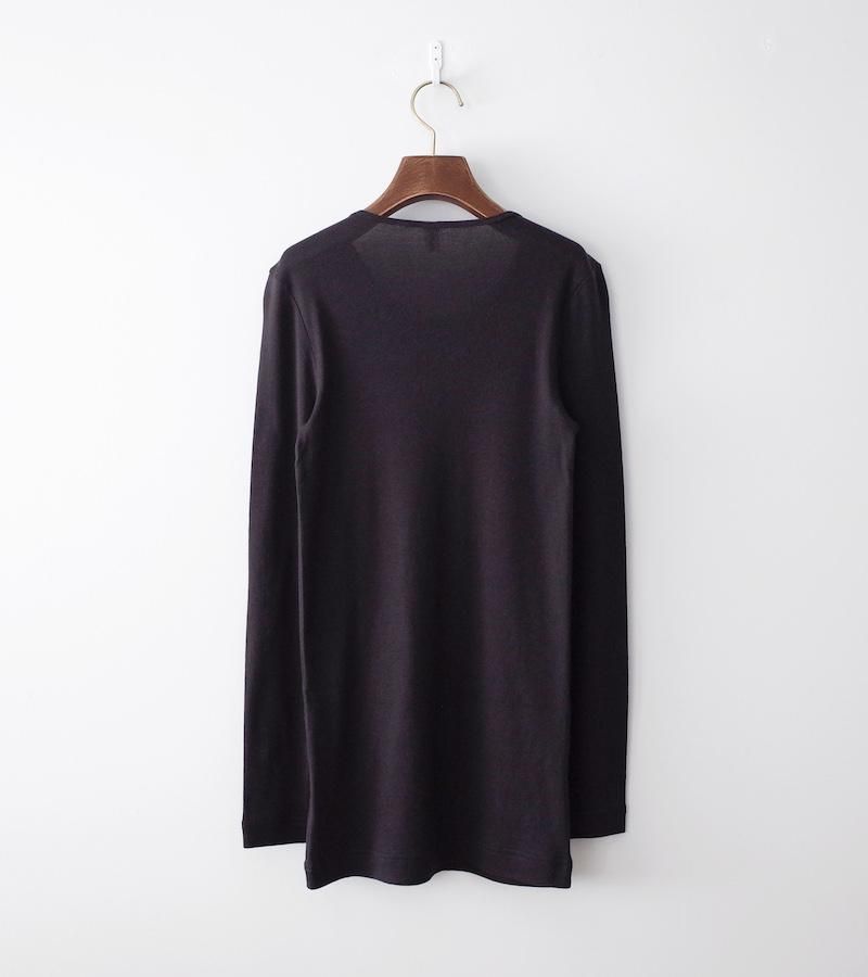 homspun ホームスパン 60/1フライス クルーネックプルオーバー ブラック