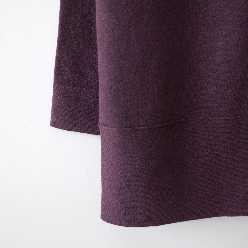 homspun ホームスパン メリノウール ロングカーディガン ダークパープル