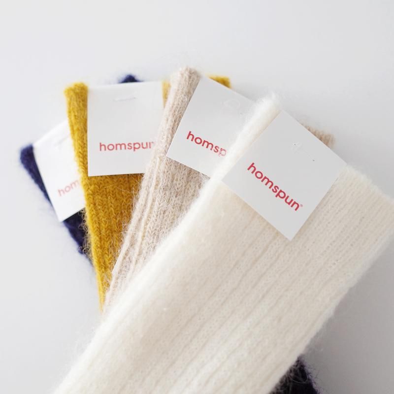 homspun モヘアコットンソックス