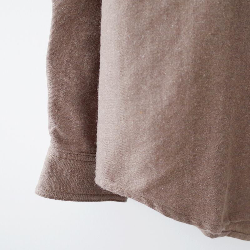 orSlow Stand Collar Shirt Cotton Wool Khaki
