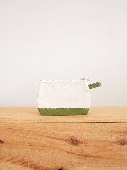 TEMBEA Toiletry Bag Small - Natural / Moss Green