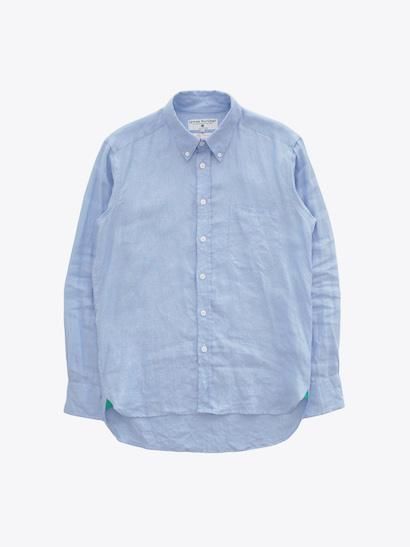 James Mortimer アイリッシュリネン ボタンダウンシャツ Cool Blue
