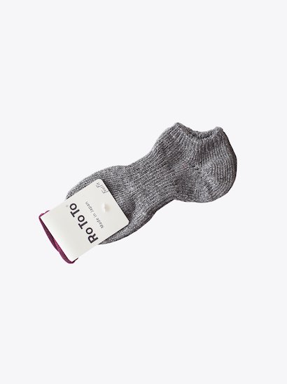 RoToTo Low Gauge Cotton Rib Socks Short - Charcoal