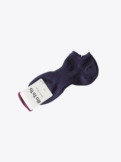 RoToTo Low Gauge Cotton Rib Socks Short - Navy