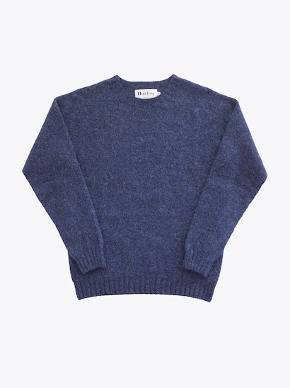 Harley of Scotland  Shetland Sweater - Denim