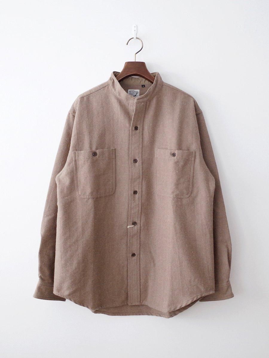 <img class='new_mark_img1' src='https://img.shop-pro.jp/img/new/icons21.gif' style='border:none;display:inline;margin:0px;padding:0px;width:auto;' />50%OFForSlow Stand Collar Shirt Cotton Wool - Khaki