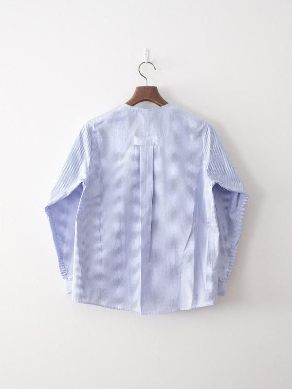 ファッションの Charpentier de Vaisseau Sandy ダブルボタンシャツ White × Lt Blue トップス