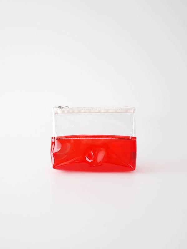 TEMBEA Toiletry Bag 2Tone PVC - Clear / Red