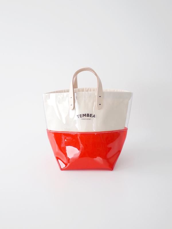 TEMBEA Delivery Tote 2Tone PVC - Clear / Red