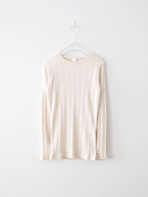 Ohh! Cotton Silk Random L/S Crew - Ecru Ohh! Cotton Silk Random L/S Crew - Ecru