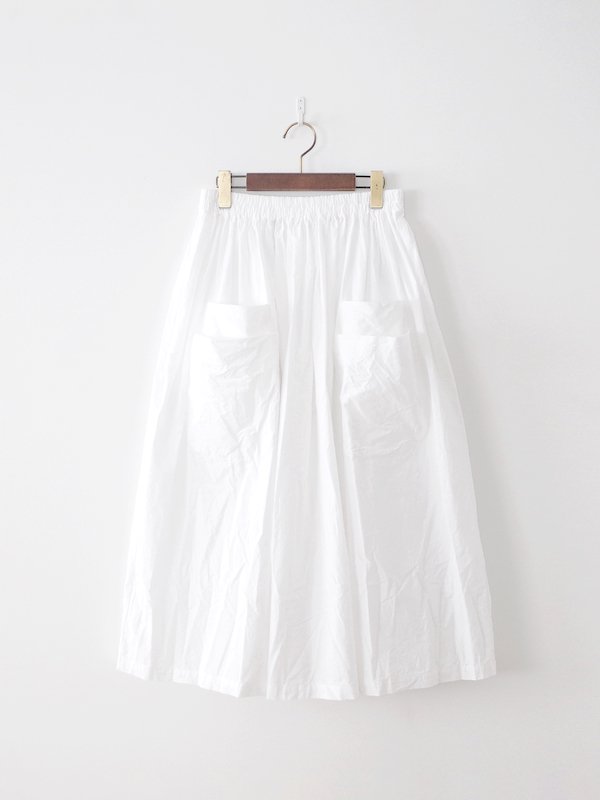 homspun バルキーシーチング ダブルポケットギャザースカート ホワイト