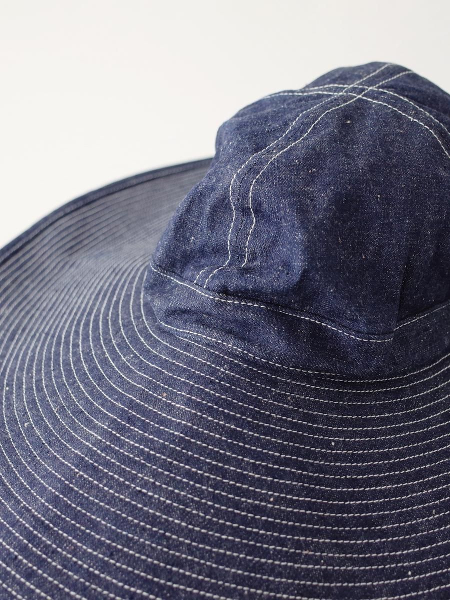 orSlow US Navy Wide Brim Hat, Denim One Wash – Glasswing
