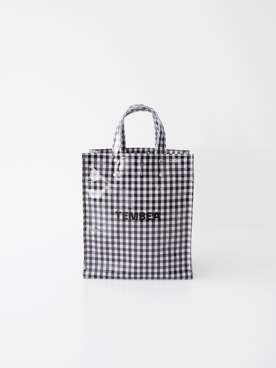 TEMBEA Paper Tote Small - Gingham Black