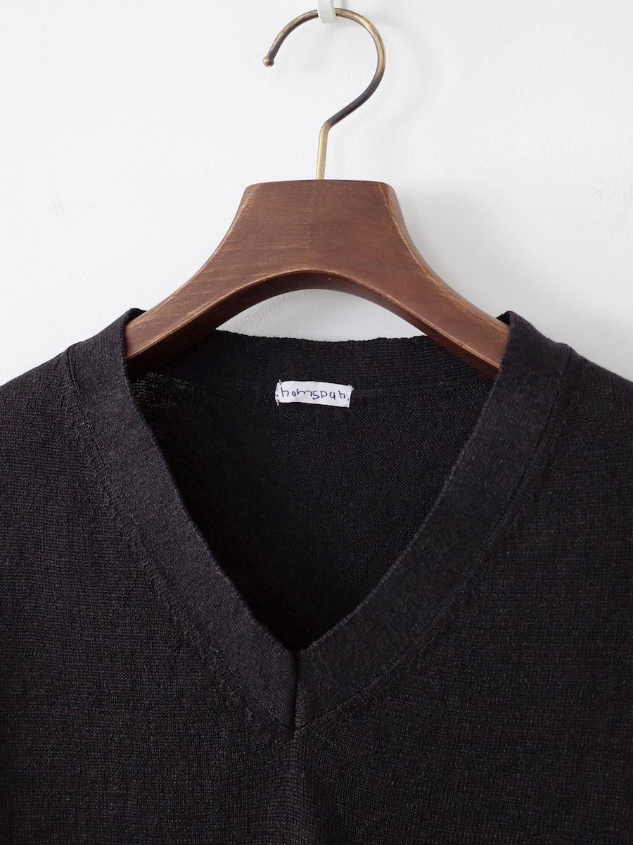 homspun ホームスパン リネンVベスト homspun リネン Vネックベスト オフ白