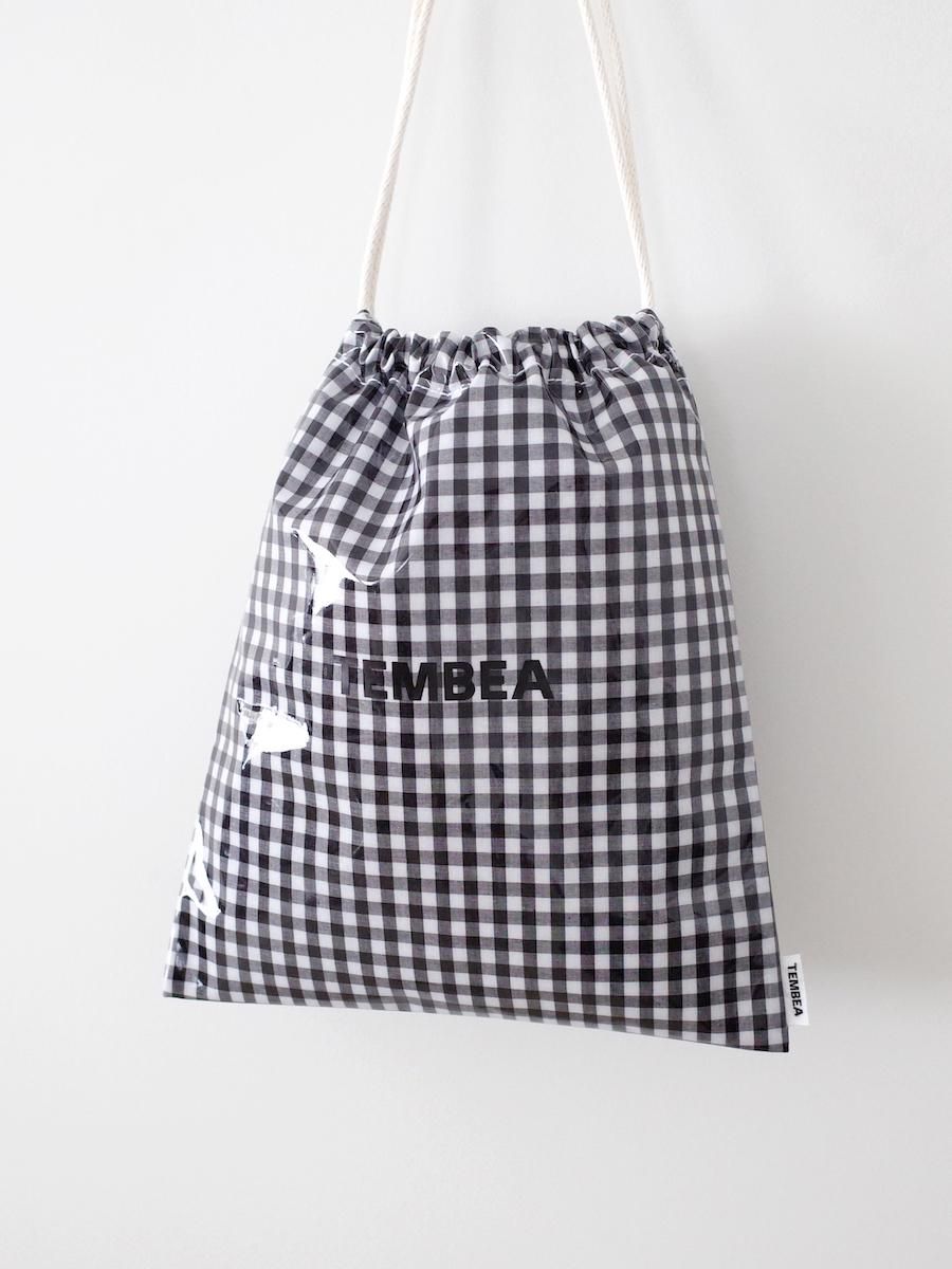 TEMBEA 巾着 PVC Coating - Gingham Black TEMBEA 巾着 PVC Coating - Gingham Black