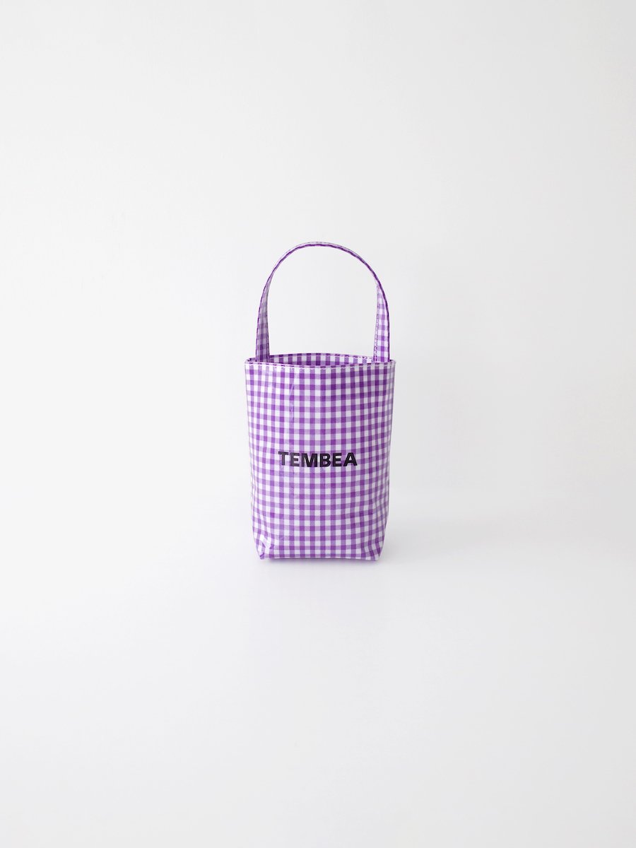 TEMBEA Baguette Tote Mini PVC Coating - Gingham Purple