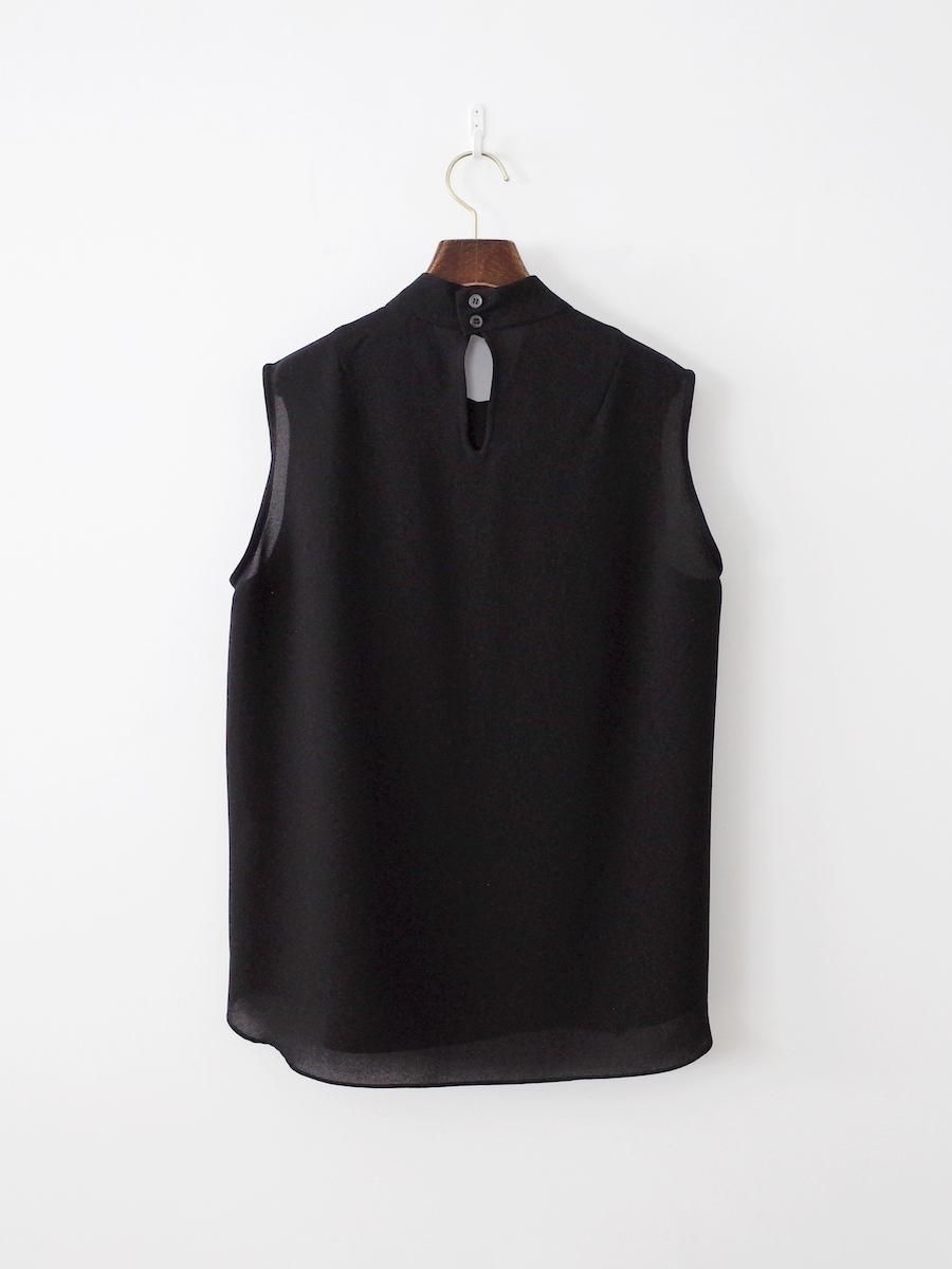 【新品タグ付】DES PRES デプレ シルクジョーゼット ハイネックブラウス ゴーシュ ライトジョーゼット ハイネックノースリーブブラウス