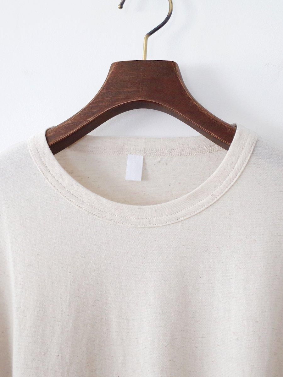 homspun コットンリネン天竺 長袖Tシャツ 生成