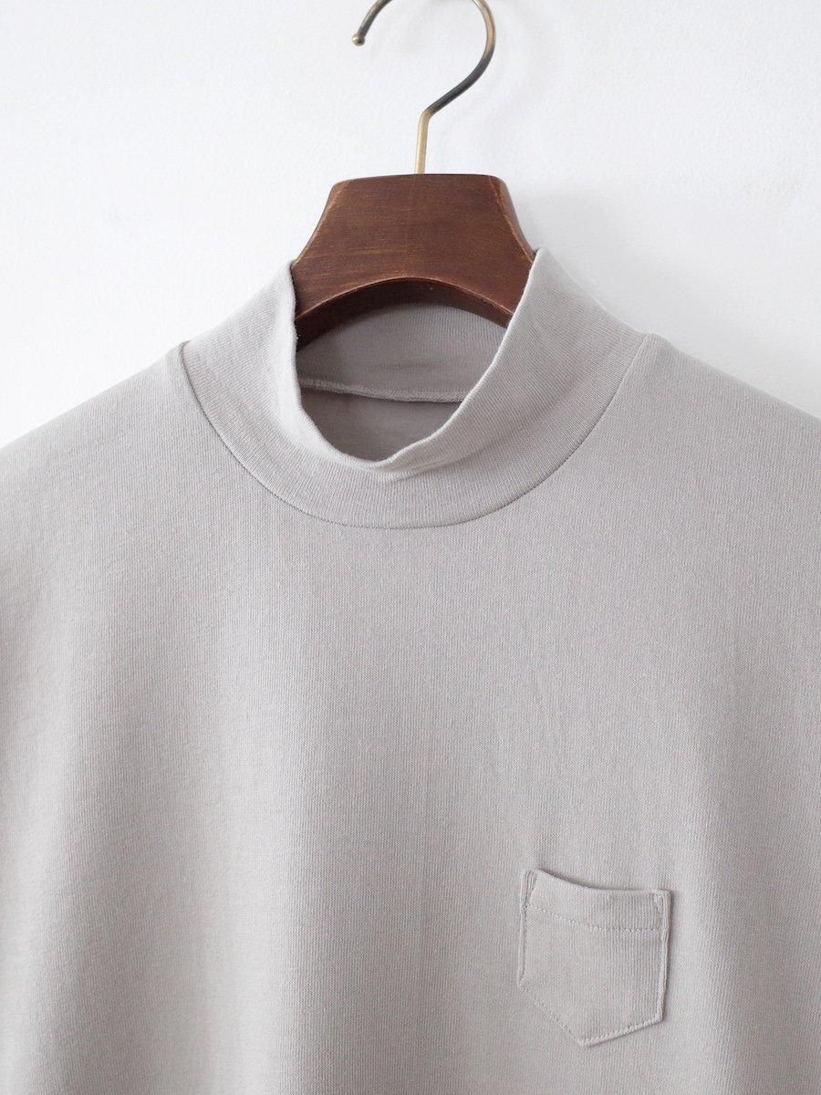 ベア天シルケットグレース加工 半袖ハイネックカットソー ゴーシュ 30/1 リリース天竺 ハイネックカットソー グレーベージュ