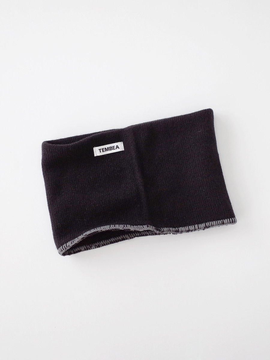 TEMBEA Neck Warmer Cashmere - Black / Charcoal
