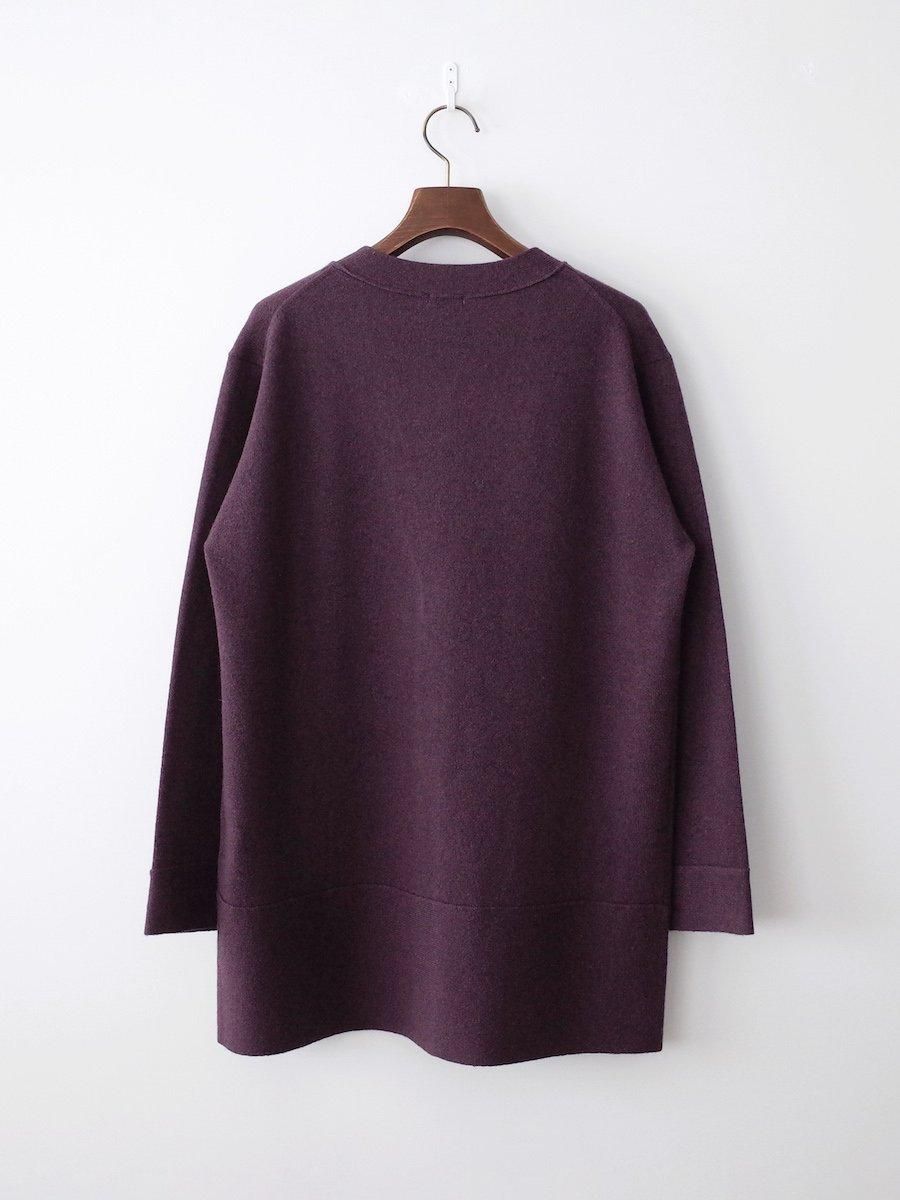homspun メリノウール ロングカーディガン ダークパープル