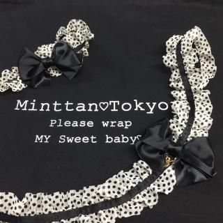 ミントタンminttan カフェ撮影会用リード首輪一体型チョークリード白黒2本 ミントタンminttan カフェ撮影会用リード首輪一体型チョーク