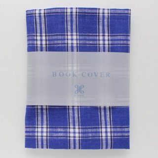 BOOK COVER文庫サイズ / リネンブルーホワイトチェック